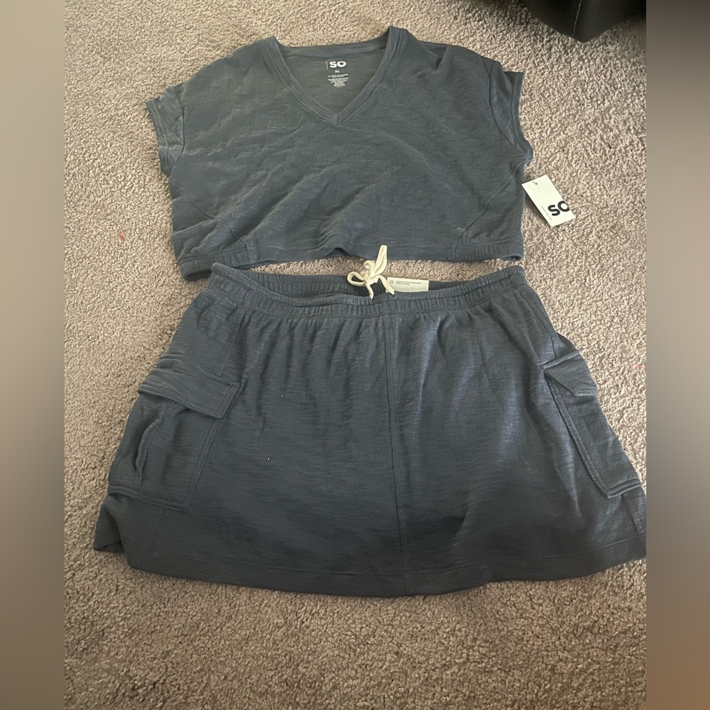 SO blue skirt set